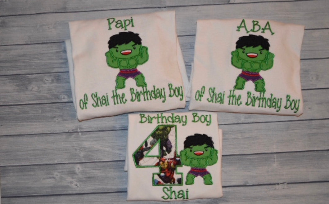 Boy’s Birthday Shirt, Incredible Hulk Family Shirts